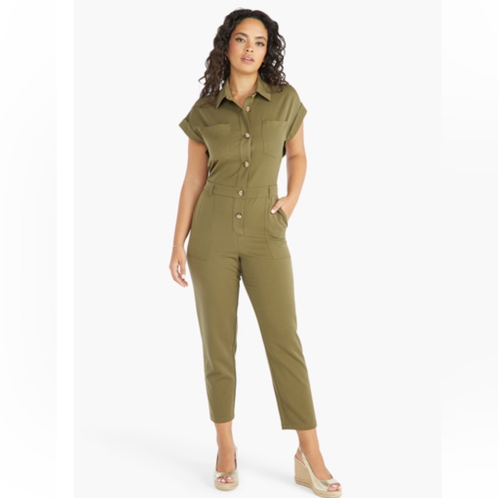 *New* Shoedazzle green utility jumpsuit size small